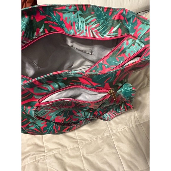 Jane Marie Picnic Beach Tote Bag Summer Nights Tropical Large Zipper Close Large - Picture 7 of 10